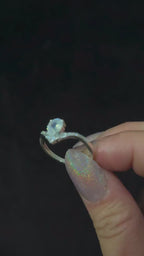 Elegant rainbow moonstone & blue topaz ring – 925 Sterling Silver | statement witchy ring | only 1 available