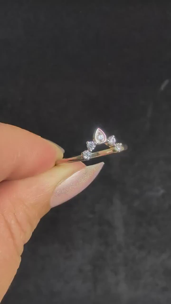 White topaz stacking enhancer ring – 925 Sterling Silver | Statement witchy ring