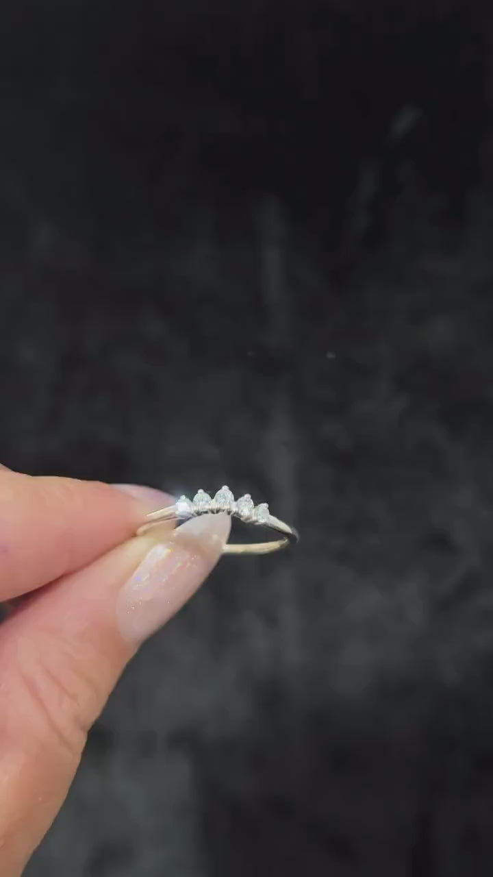 White topaz minimalist everyday ring – 925 Sterling Silver | Mix and match witchy ring